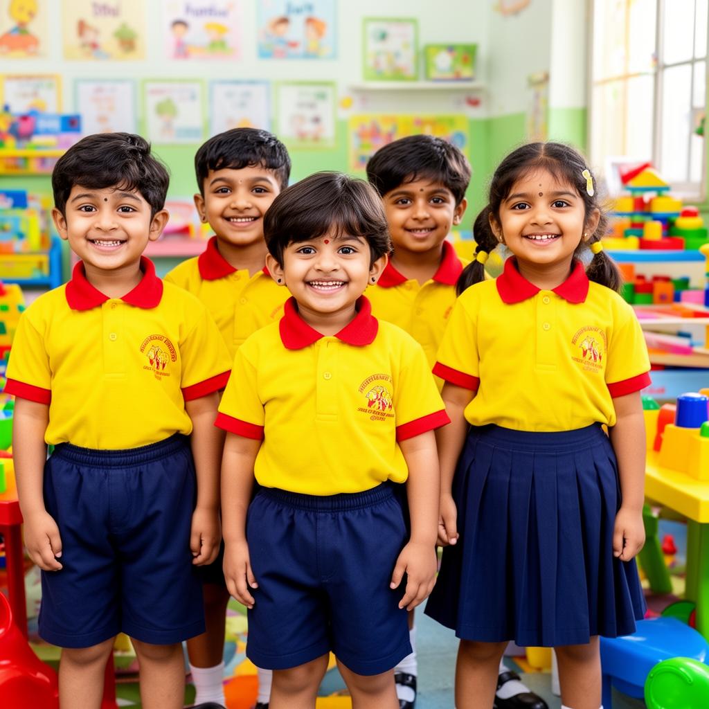 Happy Shanti Juniors preschool children in uniform
