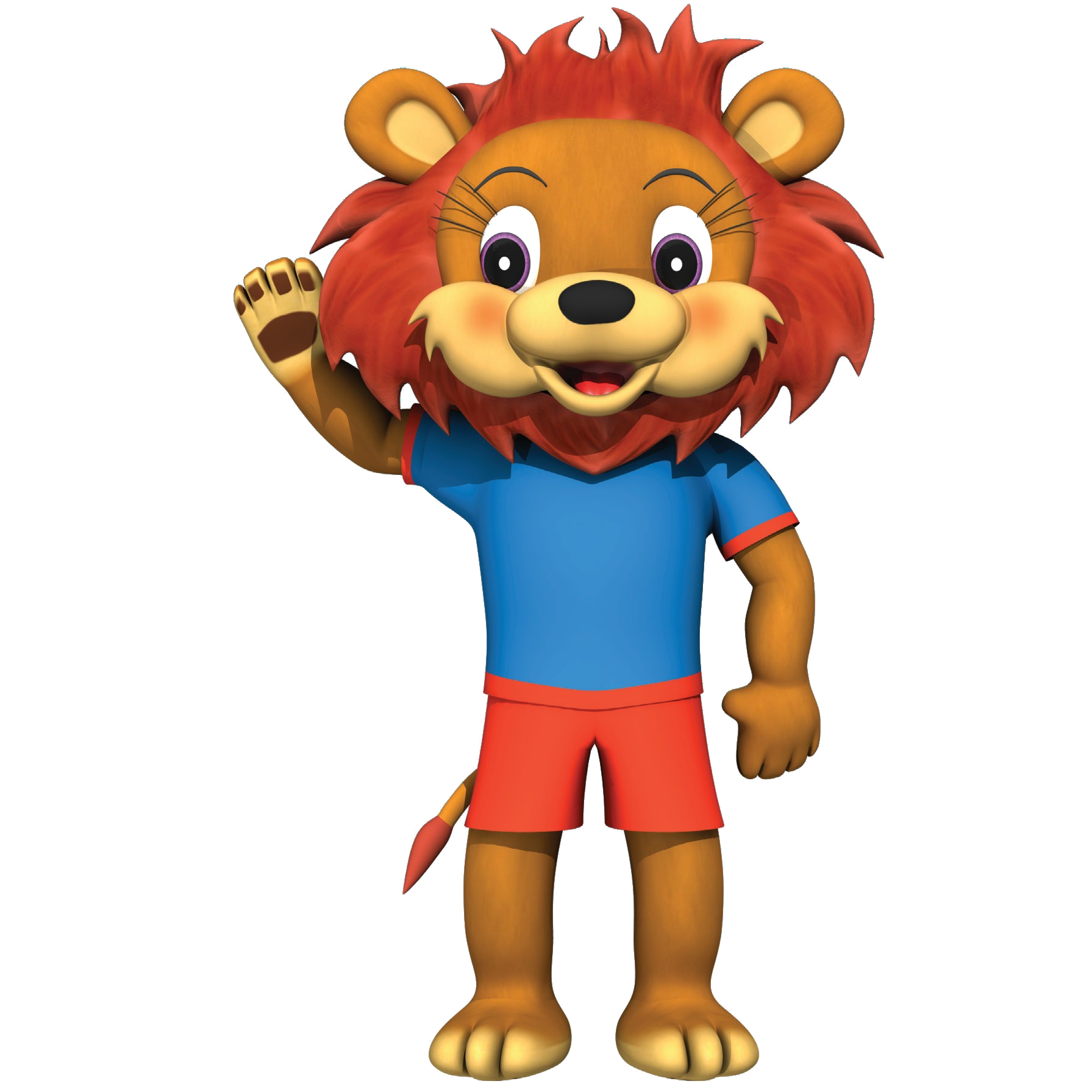 Sheon, Shanti Juniors mascot waving hello